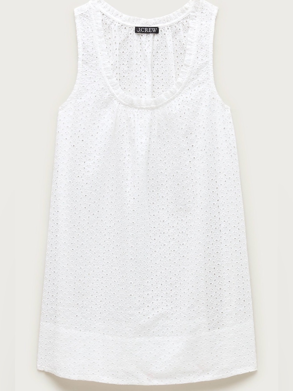 NWT J. Crew Ruffle-trim scoopneck eyelet mini dress